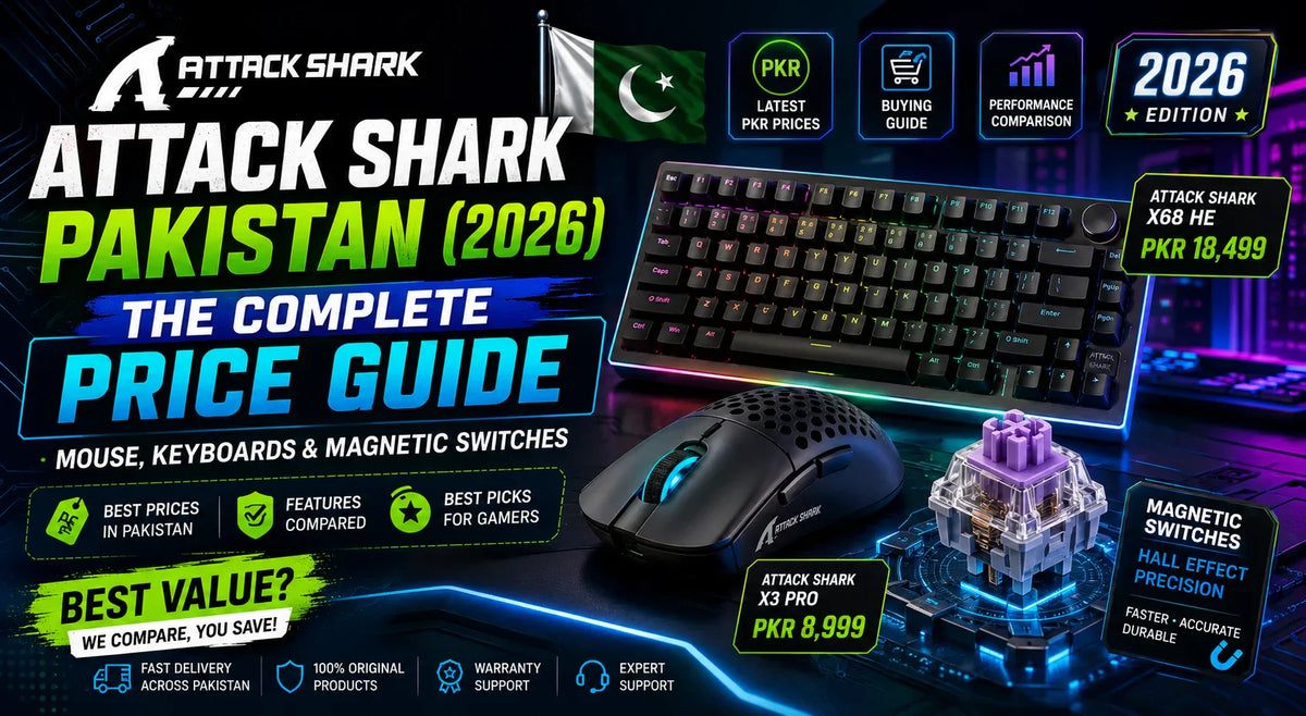 Attack Shark rapid-trigger keyboard and mouse price comparison Pakistan 2026 – The Revive Tech