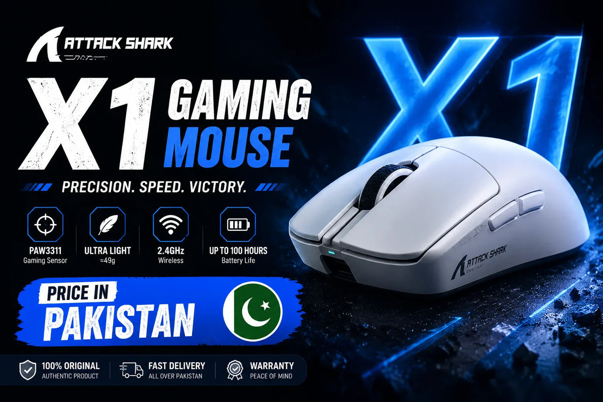 Attack Shark X1 wireless gaming mouse with RGB magnetic charging dock