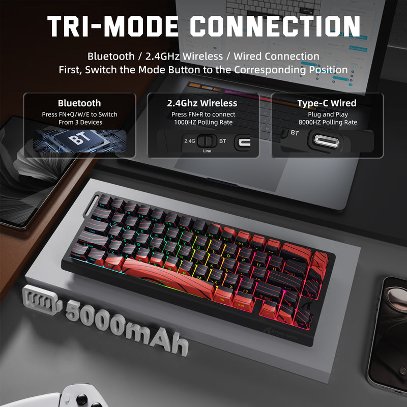 Attack Shark X68PRO HE Wireless Keyboard – Magnetic Switch, Rapid Trigger