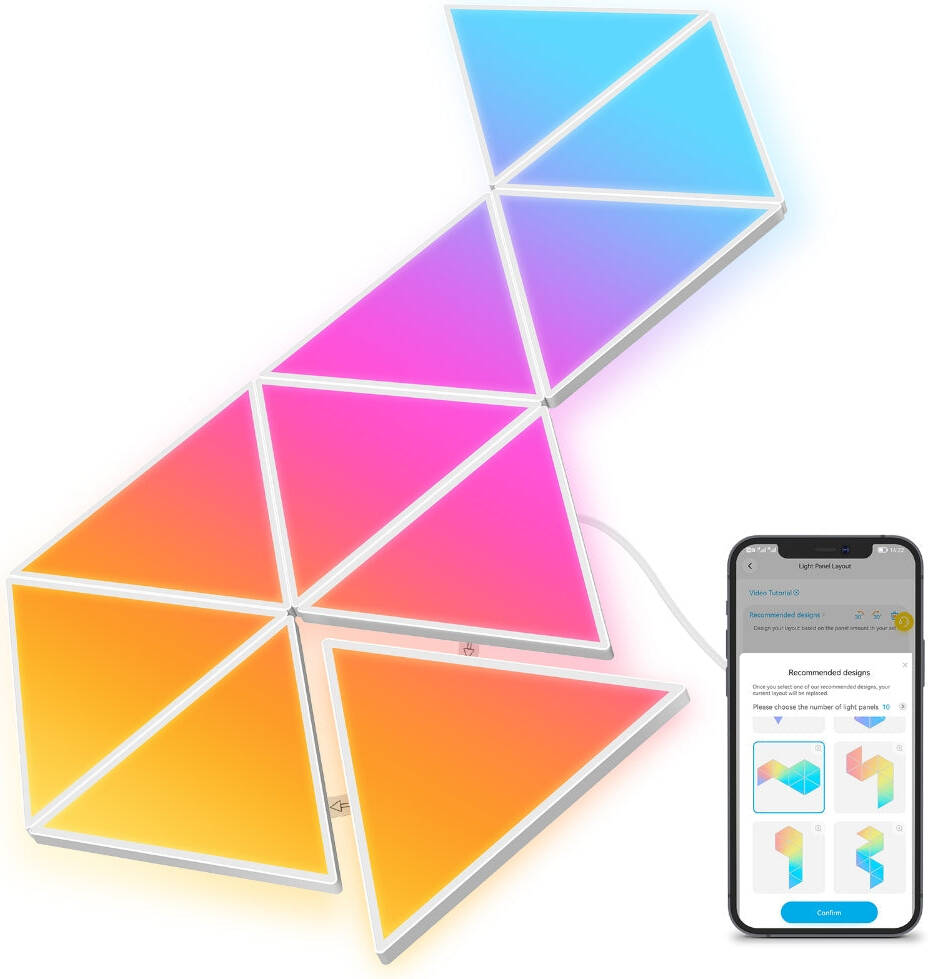 Govee Glide Triangle Light Panels (10 Panels) – RGBIC Modular Wall Lighting