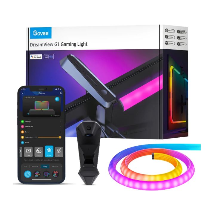 Govee DreamView G1 Gaming Light (24–32") – RGBIC Monitor Ambient Lighting