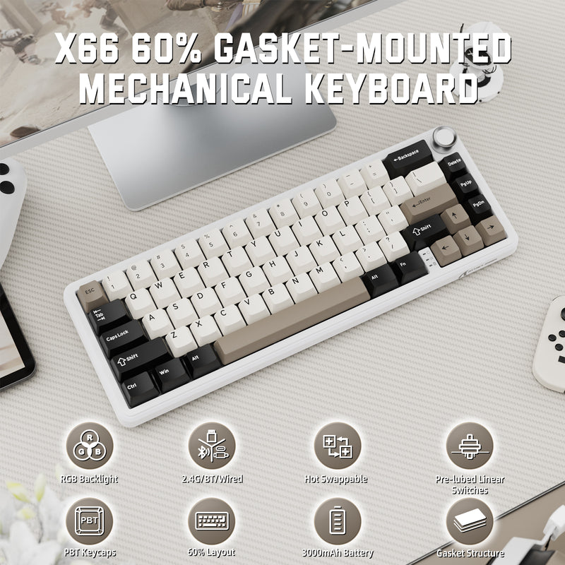 ATTACK SHARK X66 Wireless Mechanical Keyboard