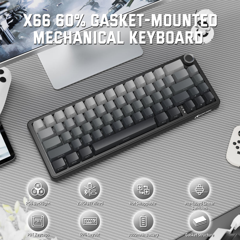 ATTACK SHARK X66 Wireless Mechanical Keyboard
