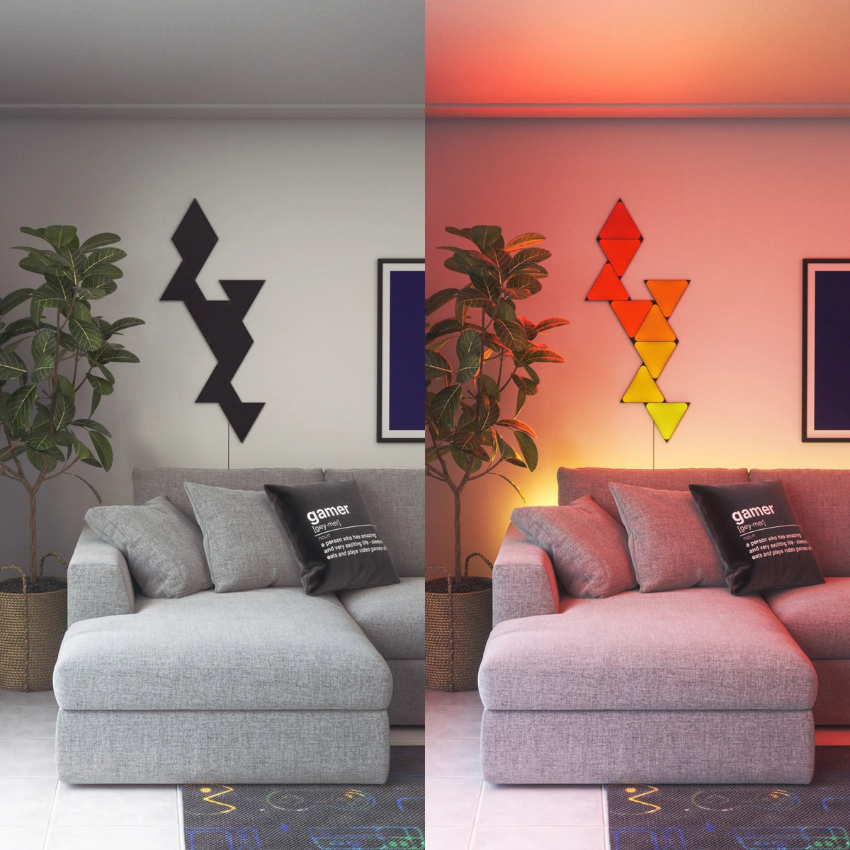 Nanoleaf Shapes Ultra Black Triangles Starter Kit – Limited Edition Smart RGB Panels