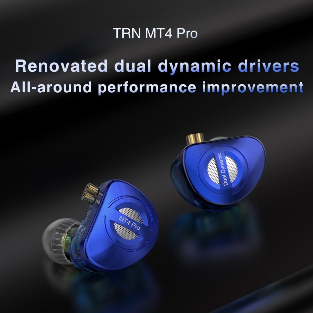 TRN MT4 Pro in Ear Monitor,Dual Dynamic HiFi Earphones