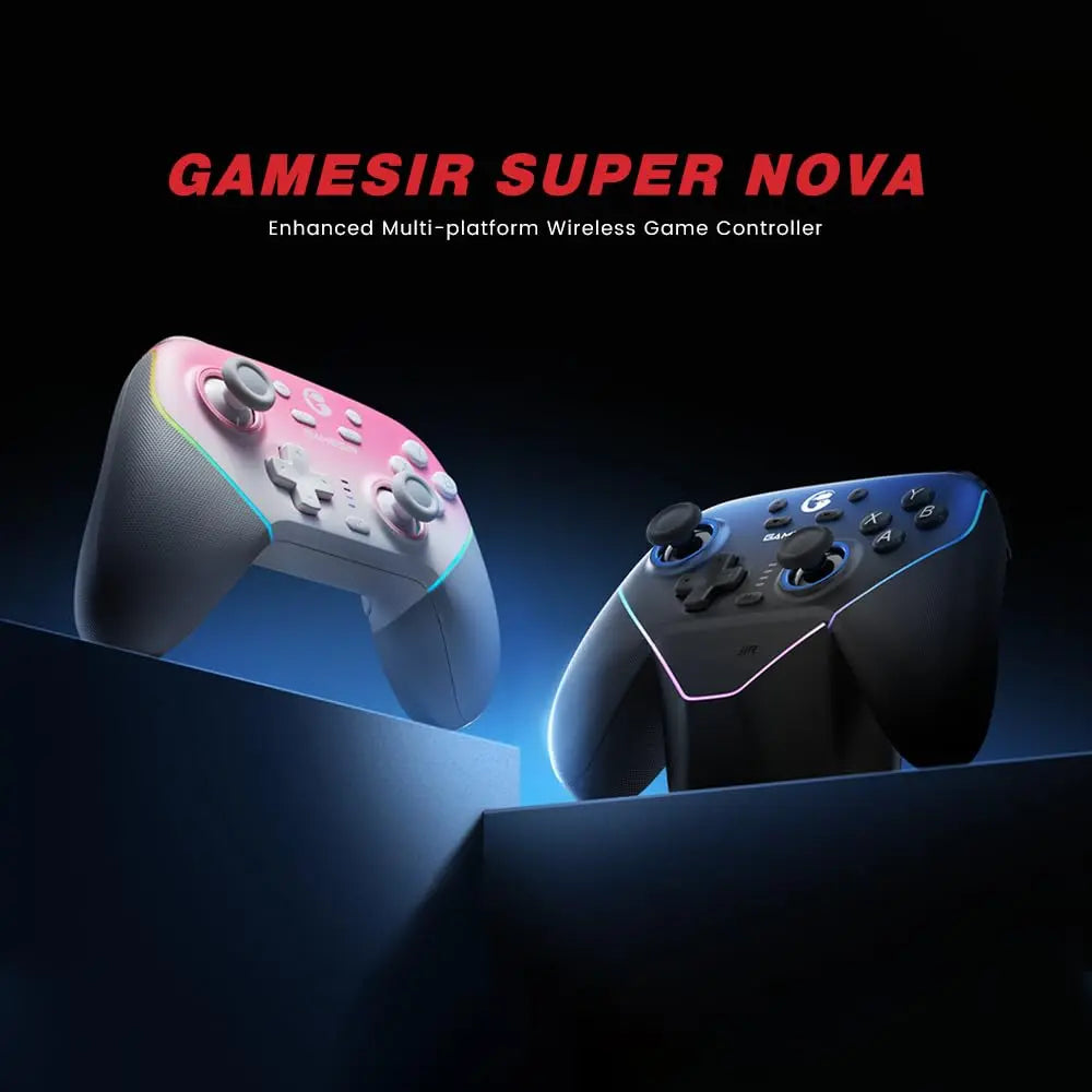 GameSir Super Nova Wireless Gaming Controller for PC/Switch/Switch 2/iOS/Android, 1000Hz Polling Rate, Hall Effect Stick & Trigger, Rubberized Grips, RGB Lighting, 1000mAh - Nightfall Blue