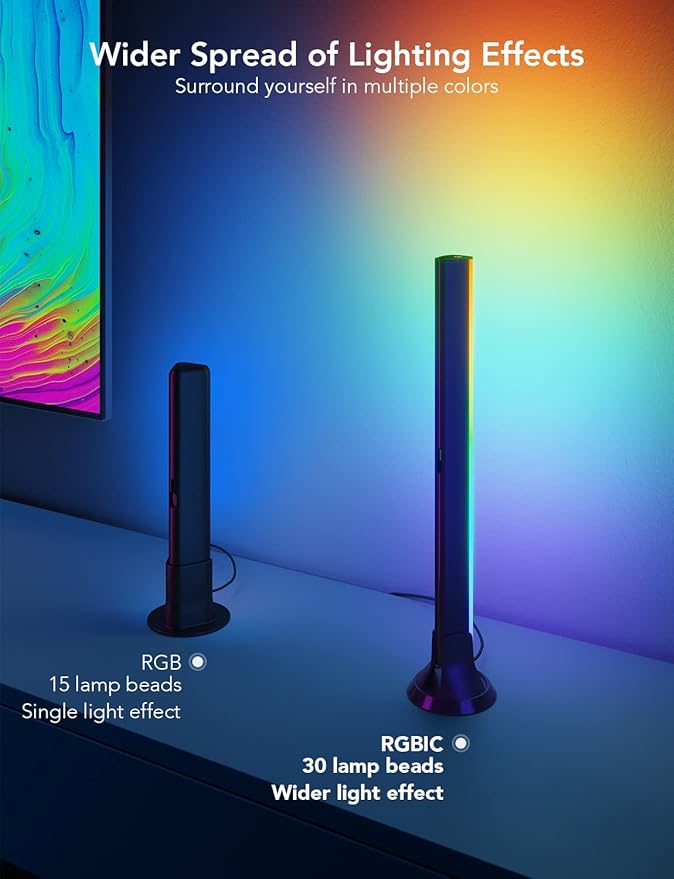 Govee RGBIC Light Bars (15") – Smart Ambient Lighting for Gaming & Décor