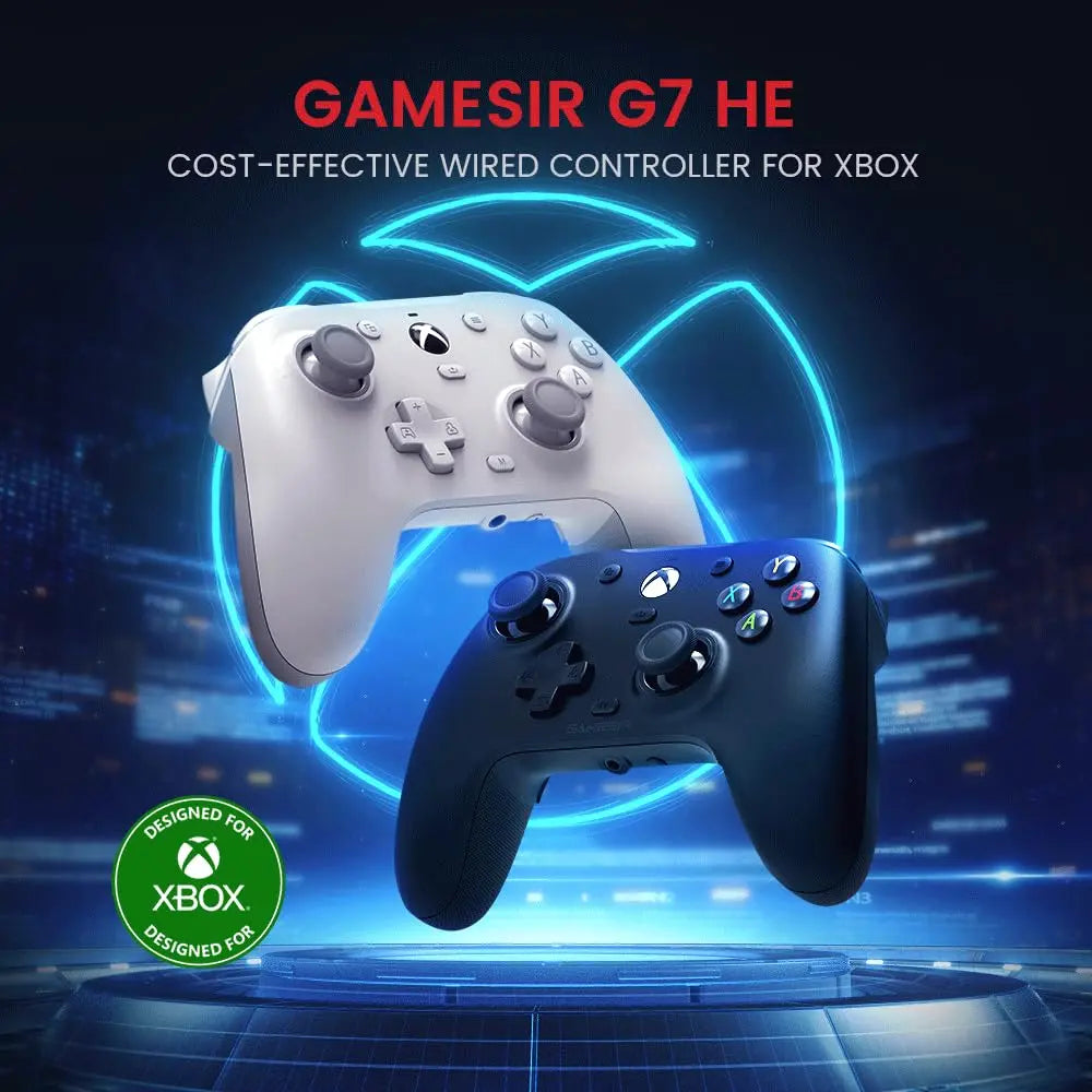 GameSir G7 HE Wired Xbox Controller, Hall Effect Sticks, Officially Licensed Controller for Xbox Series X|S, Xbox One, Windows 10|11, PC, Video Game Controller (Elite White)