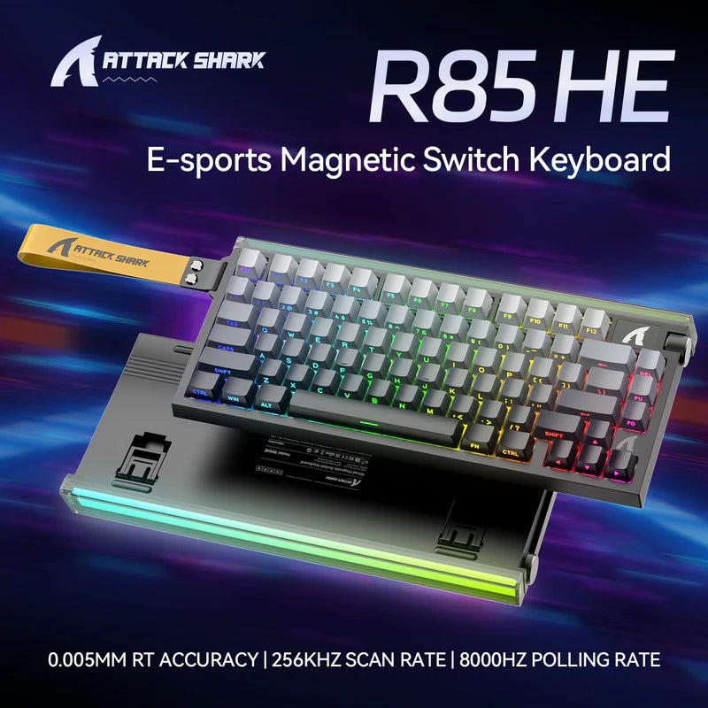 ATTACK SHARK R85 HE Rapid Trigger Keyboard Magnetic Switch with Custom Lightbox