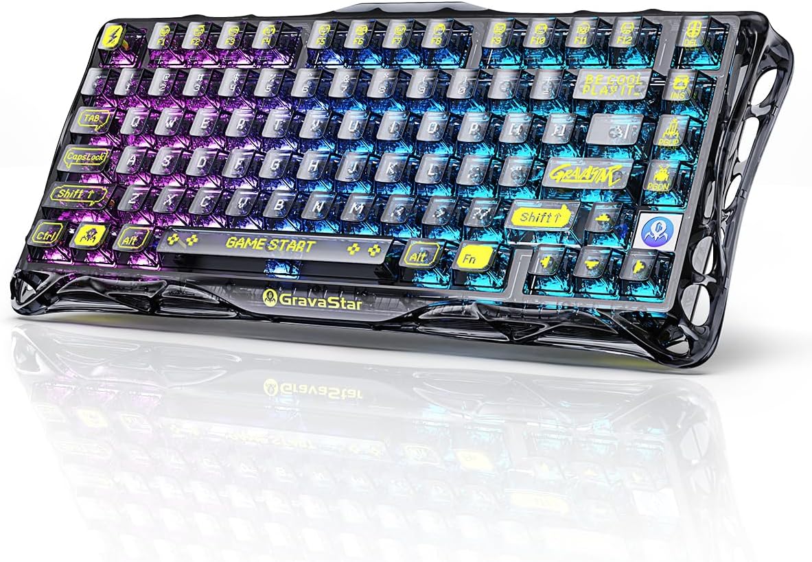 Gravastar Mercury K1 Lite – Transparent Black Mechanical Keyboard