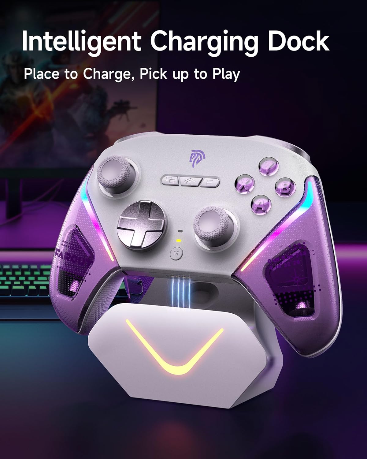 EasySMX D10 Multiplatform Gaming Controller with TMR sticks, Trigger Lock and Charging Dock