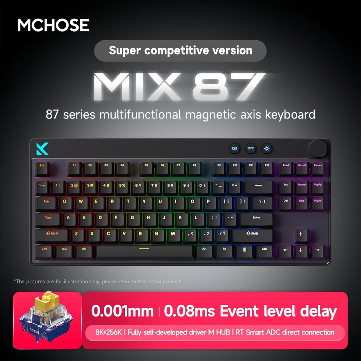 MCHOSE Mix 87 Hall Effect Magnetic Switch Gaming Keyboard