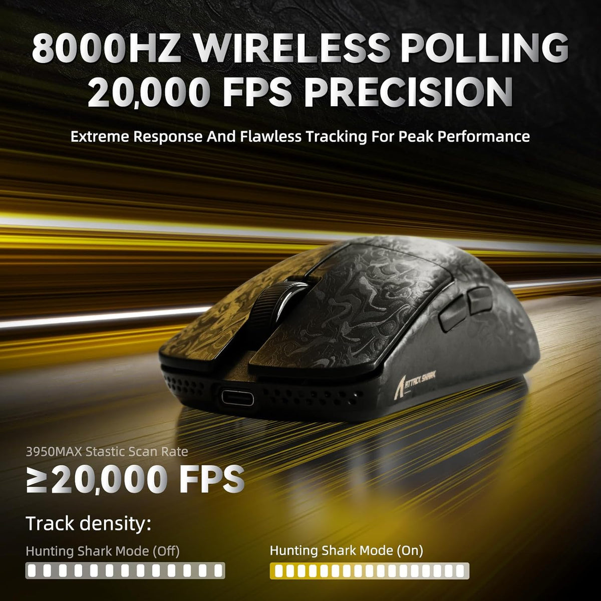 ATTACK SHARK R11 ULTRA Carbon Fiber Wireless 8K PAW3950MAX Gaming Mouse