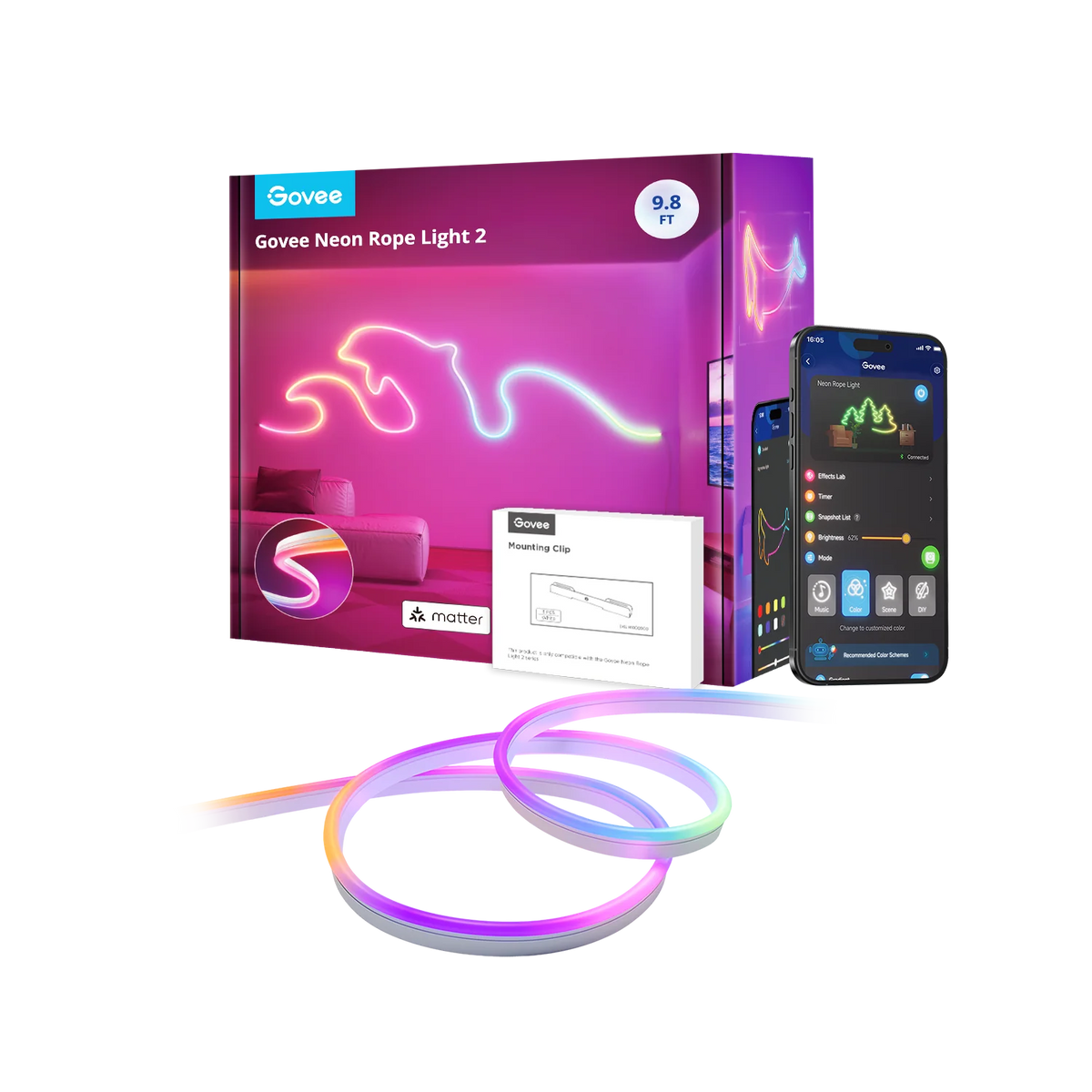 Govee Neon Rope Light 2 – RGBIC Flexible Neon Strip (Pakistan)
