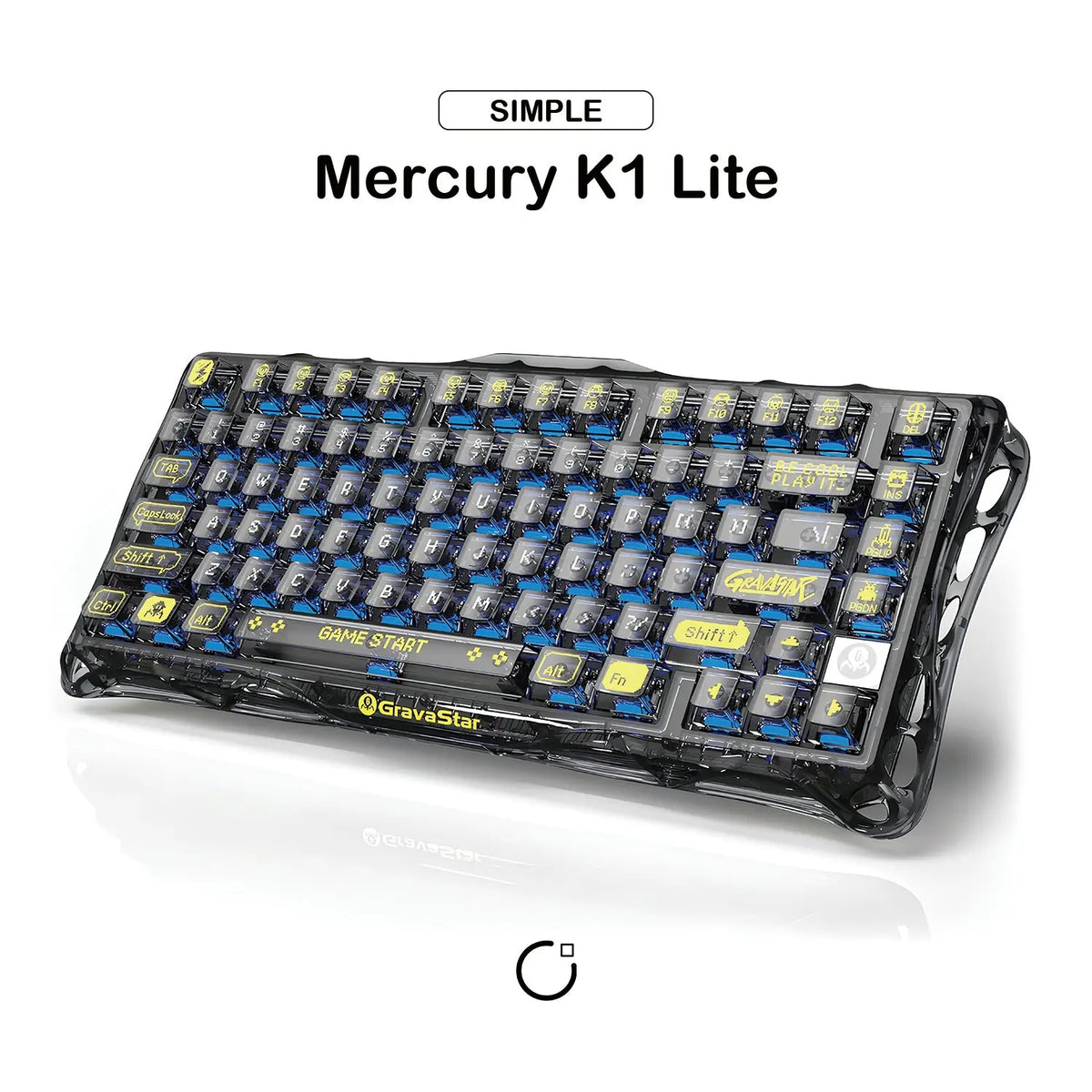 Gravastar Mercury K1 Lite – Transparent Black Mechanical Keyboard