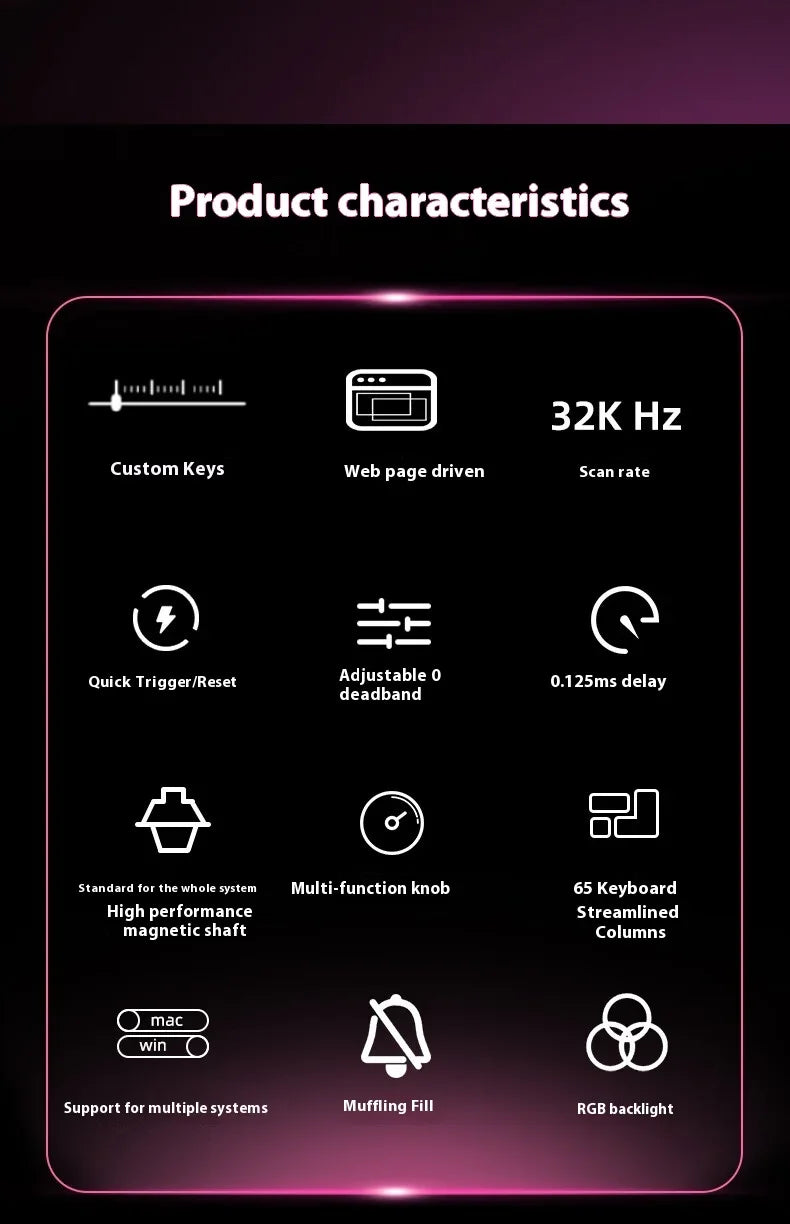 Xinmeng Beat65 Rapid Trigger RGB Gaming Keyboard, Adjustable Actuation Hall Effect Magnetic Switch