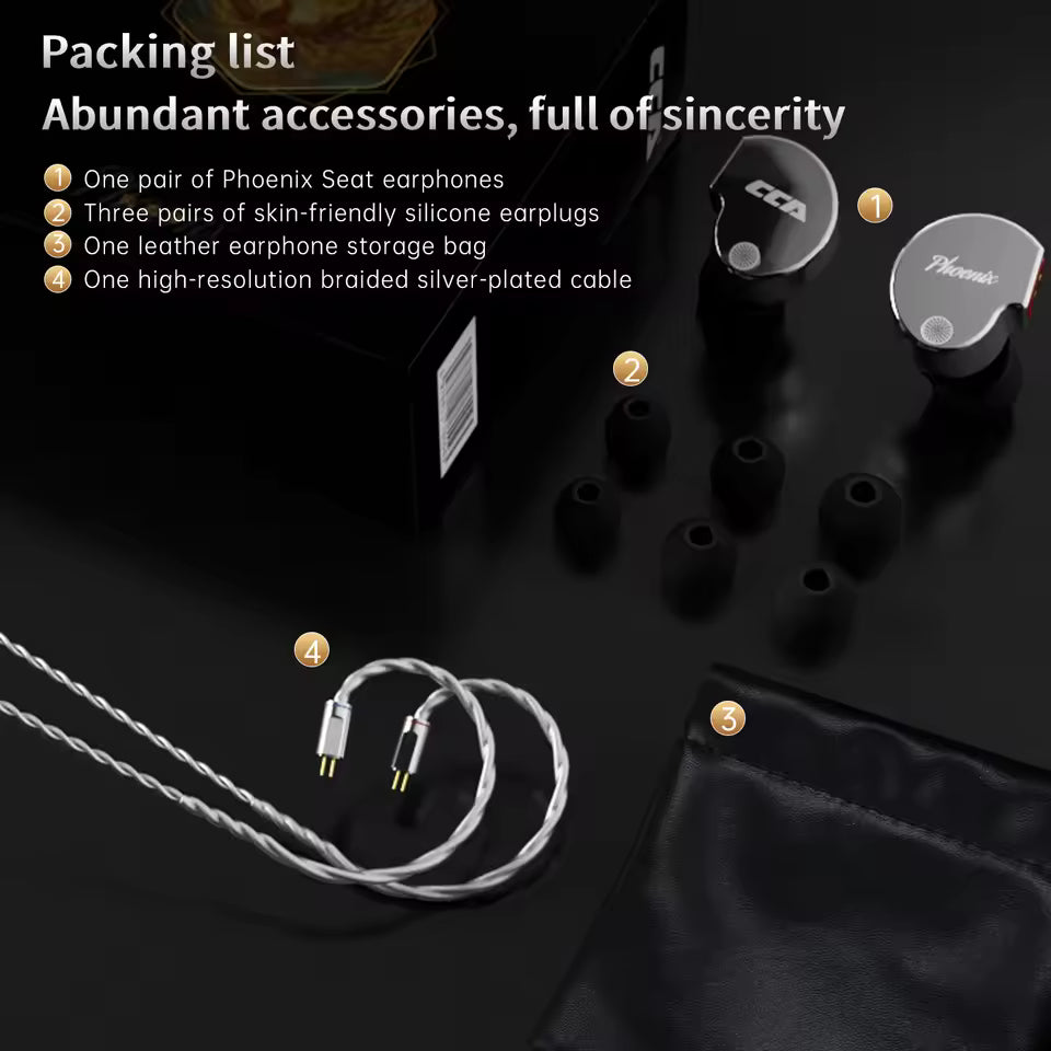 CCA Phoenix HiFi Earphones Dynamic Drive LCP Diaphragm Earphones Noise Cancelling Gaming Wired Earphone