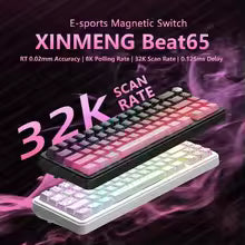 Xinmeng Beat65 4.0 Rapid Trigger RGB Gaming Keyboard, Adjustable Actuation Hall Effect Magnetic Switch