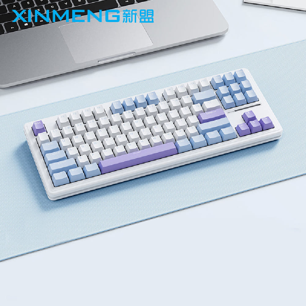 XINMENG M87 Pro V2 Tri-Mode Gasket Mechanical Keyboard – White Blue – Emerald Blue