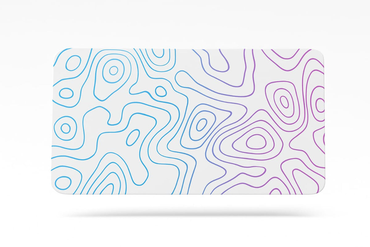 Abstract Mousepad-XXL | 800x300mm Extended Desk Mat |Typographic Mousepad-white