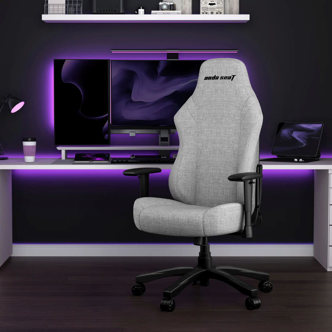 Anda Seat Luna (Grey Fabric)  Fabric Gaming Chair Ergonomic Reclining Video Game Chair