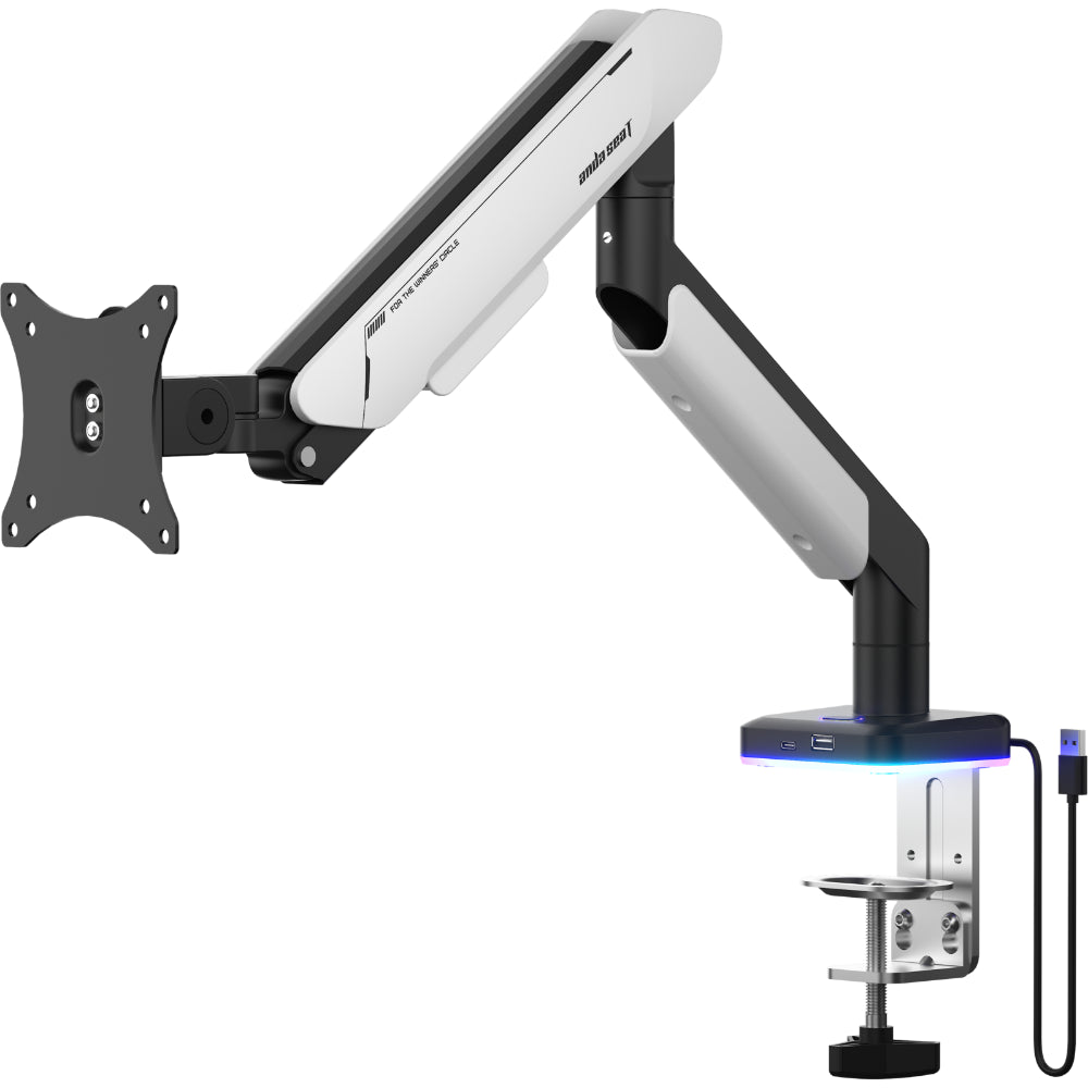 AndaSeat Stealth Pro II RGB A9X-1S Ergonomic Single Monitor Arm – White