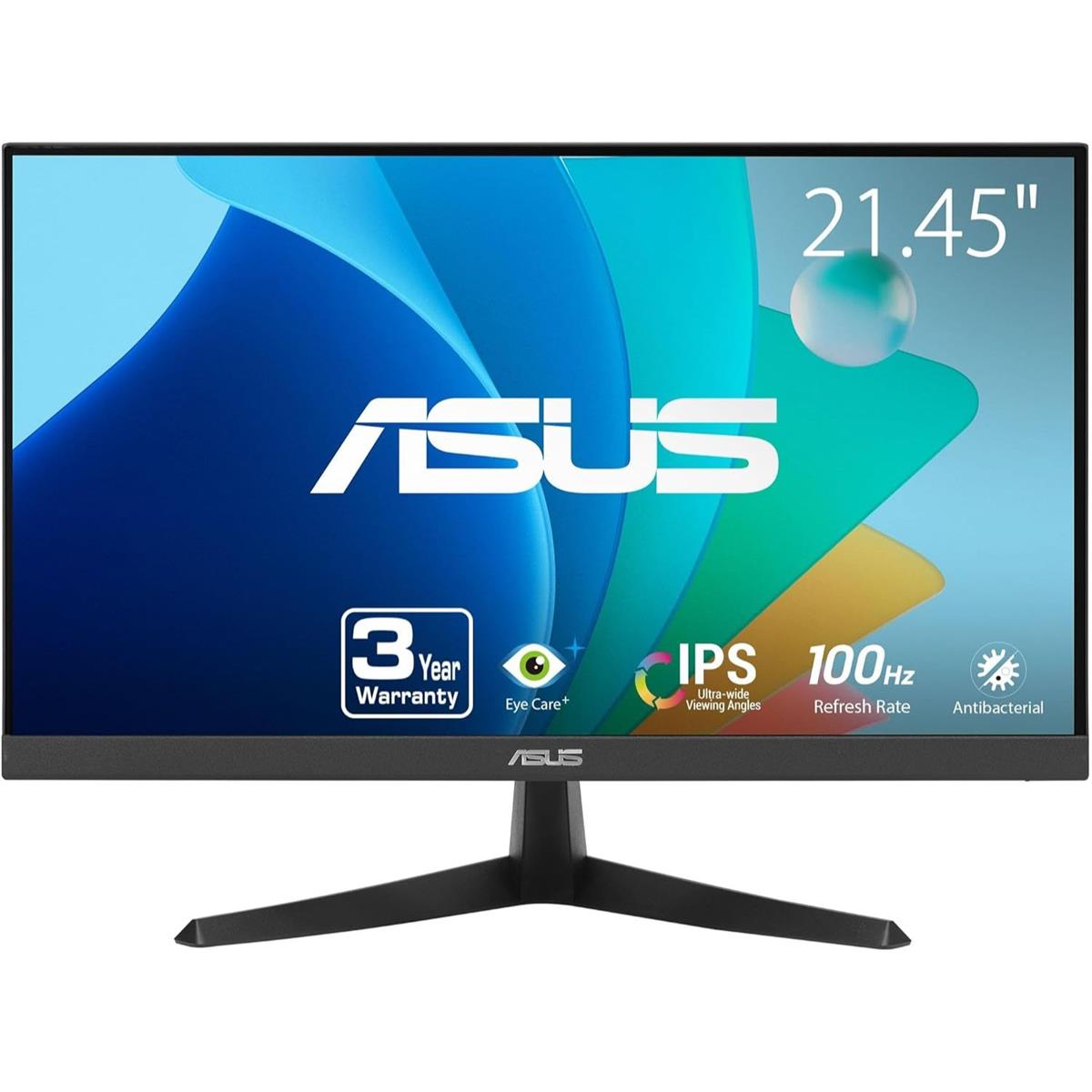 Asus VY229HF 22” Eye Care Monitor - Full HD, IPS, 100Hz, 1ms, SmoothMotion, Adaptive Sync, Eye Care Plus Technology, Blue Light Filter, Flicker Free, Tilt