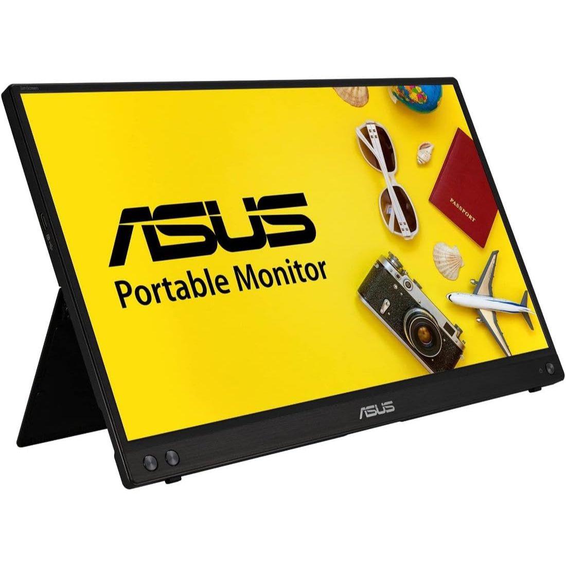 Asus ZenScreen MB16ACV 15.6” 1080P Portable Monitor - Full HD, IPS, Eye Care, Flicker Free, Blue Light Filter, Kickstand, USB-C Power Delivery, for Laptop, PC, Phone, Console