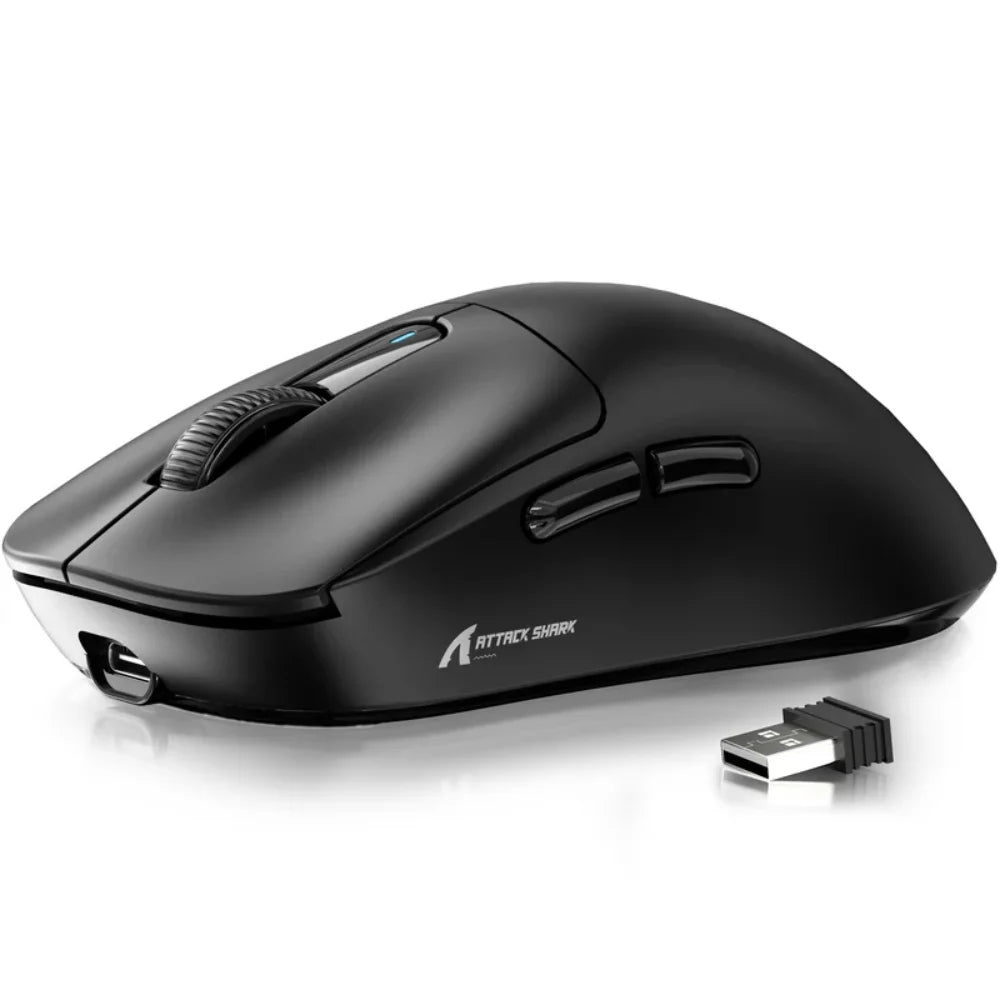 Attack Shark X3 Lightweight Wireless Gaming Mouse, 49g Tri-Mode Bluetooth/2.4G/USB-C Wired Mouse Black/White