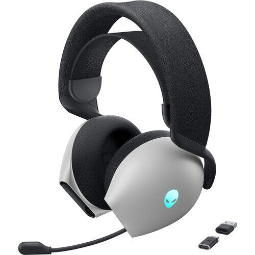 Alienware AW720H Wireless Headset (Open Box) – Dual-Mode, Dolby Atmos, 2.4GHz & 3.5mm, Lunar Light