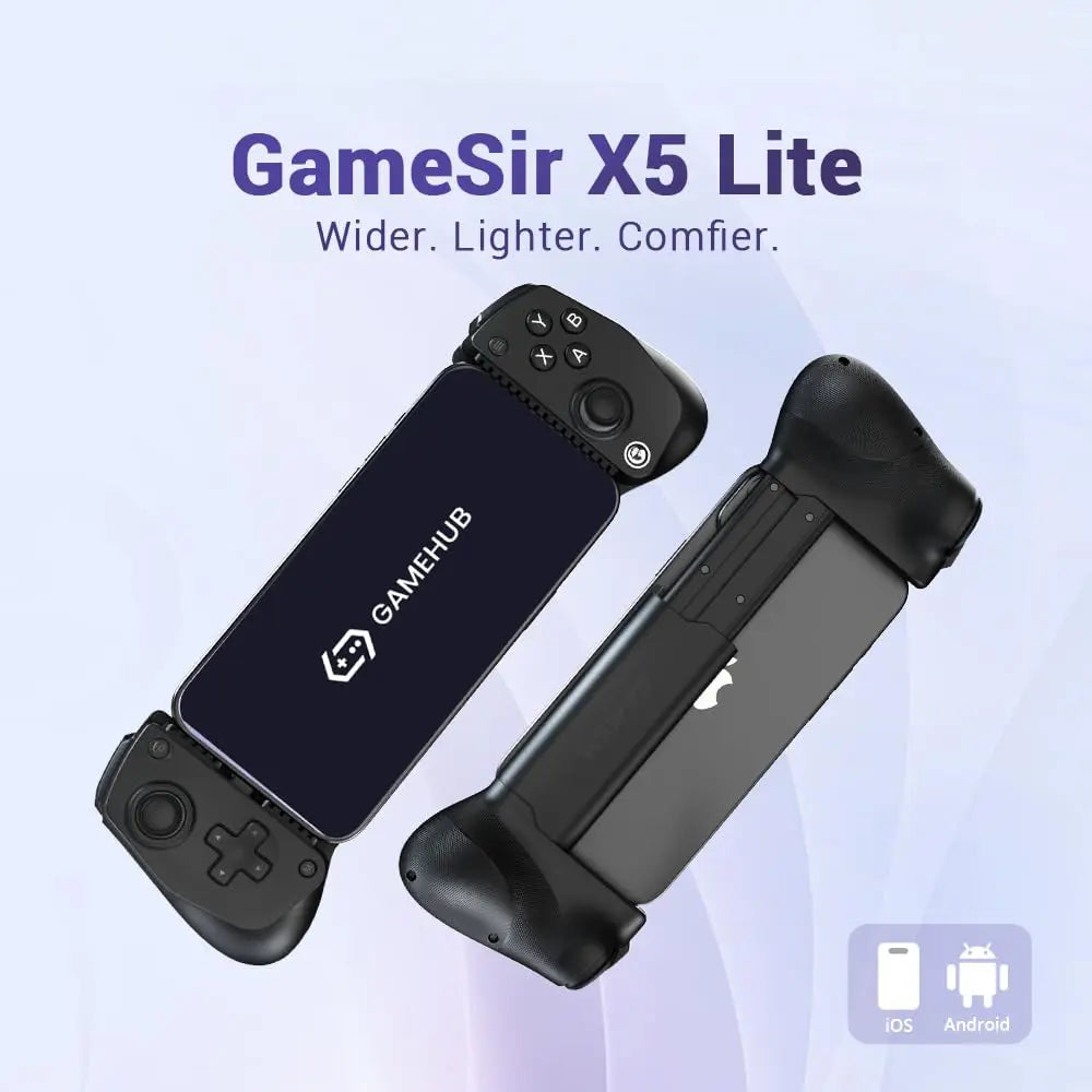 GameSir X5 Lite Mobile Gaming Controller for Android & iPhone 15/16 Series (USB-C), Hall Effect Joystick, Lightweight Ergonomic Phone Controller- Play Genshin Impact & Zenless Zone Zero, Translucent Black