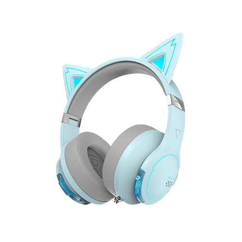 EDIFIER G5BT Cat Wireless Headset – Bluetooth/Wired, Detachable Cat Ears, RGB, Mic, Sky Blue