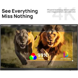 Koorui N07 27 Inch 4K Monitor Computer UHD (3840x2160) IPS Display, 99% sRGB, 95% DCI-P3, 1.07 Billion Colors, Freesync & G-Sync, Displayport & 2X HDMI, VESA 100 x 100mm, Tilt -5 to 20°, Audio Out