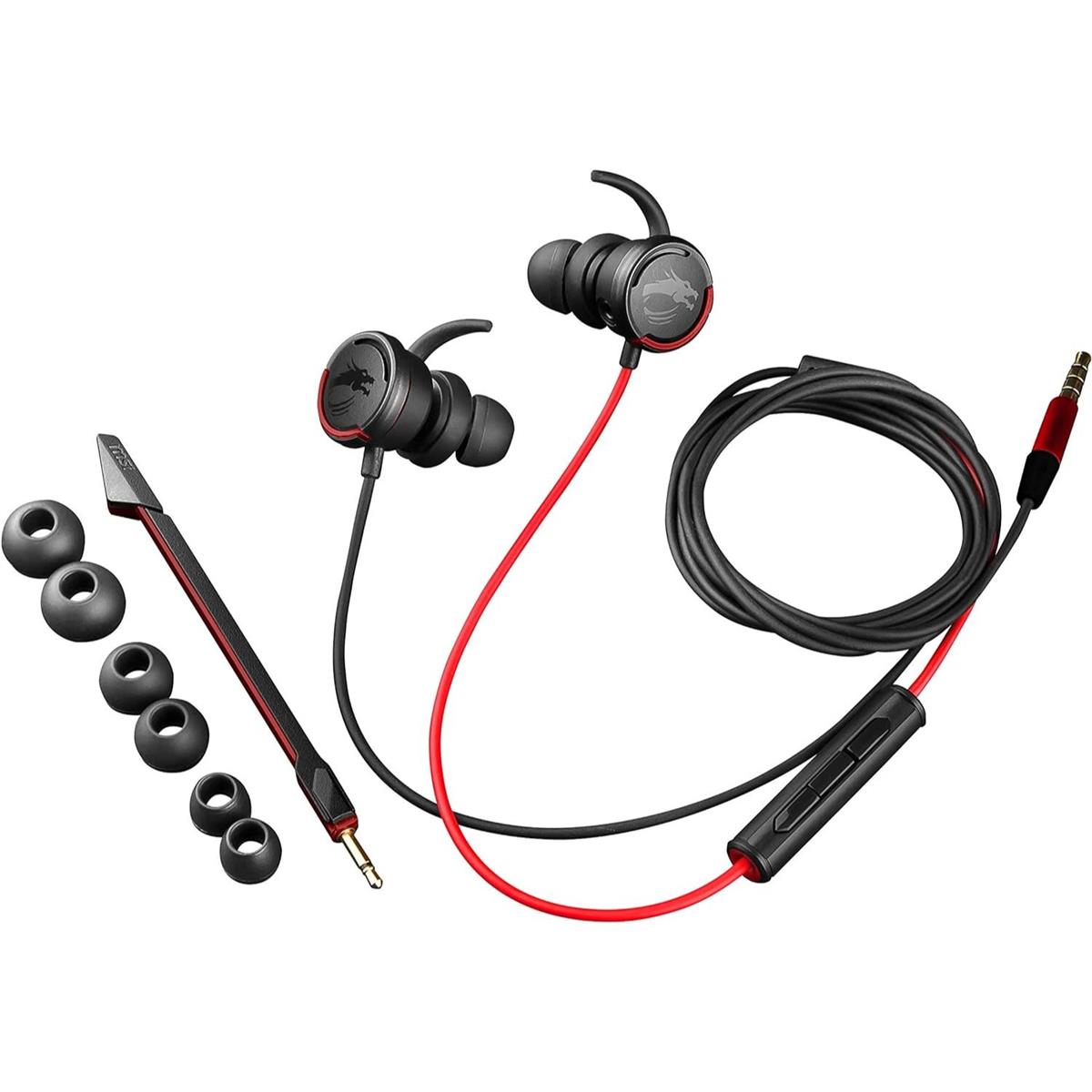 MSI Immerse GH10 Gaming Earphones Black/Red  – Precision Audio for Gamers