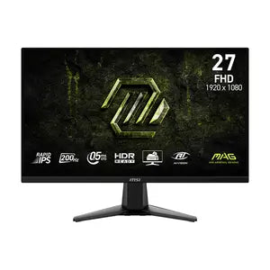MSI MAG 275F E20 27-inch 1920 x 1080 (FHD) Gaming Monitor, 200Hz, IPS Panel, Adaptive-Sync, HDMI, DisplayPort, VESA Mountable, Tilt, 0.5ms, Black