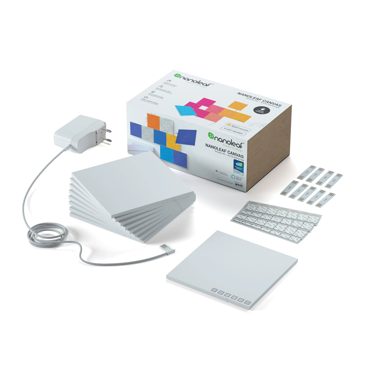 Nanoleaf Canvas Starter Kit (9 Panels) – Smart RGB Modular LED Light Panels