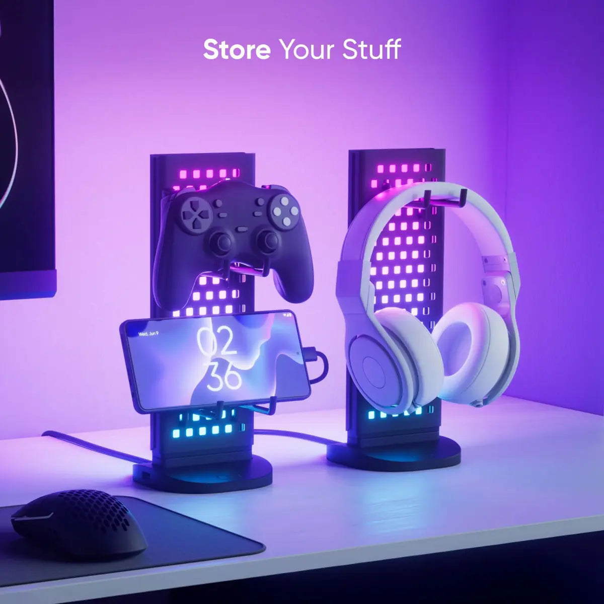Nanoleaf Pegboard Desk Dock | Modular Desk Storage & Display Accessory