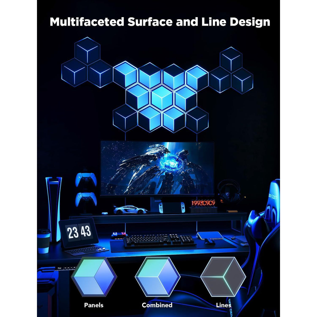 Govee Glide Hexagon Light Panels Ultra, RGBIC 3D Wall Lights (Pack of 7)